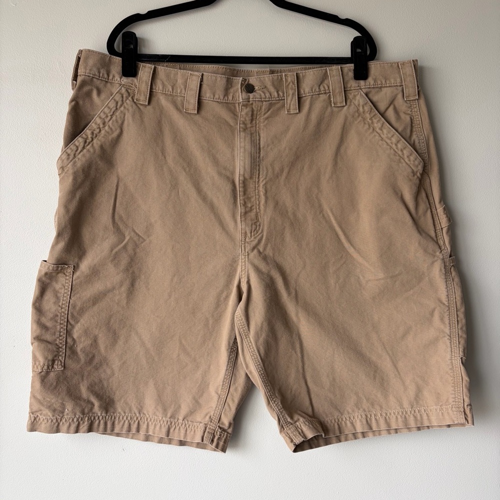 Carhartt B147 DKH Tan Canvas Carpenter Work Shorts Original Fit Mens 44 - Picture 2 of 8
